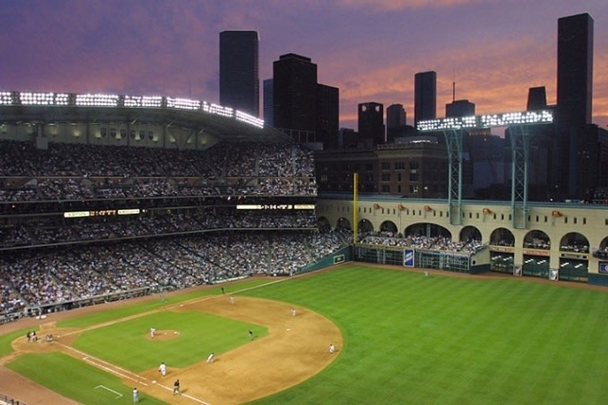 Minute Maid Park with a view of downtown