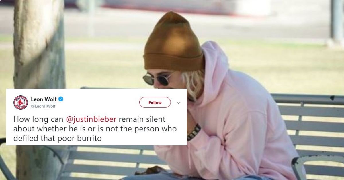 This Photo Of An Alleged Justin Bieber Has Twitter Divided On Proper Burrito Eating Form
