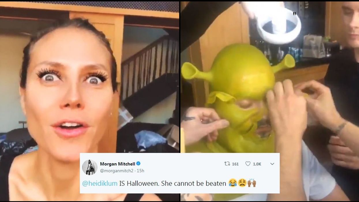 Heidi Klum And Her Boyfriend Completely Transformed Into Shrek And Princess Fiona 😮