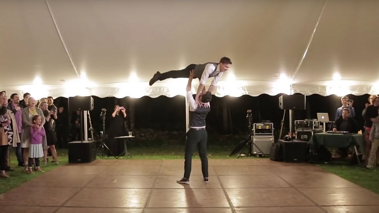 Same-Sex Couple Wows Wedding Guests With Intricately Choreographed First Dance—Including That Epic 'Dirty Dancing' Lift 🙌