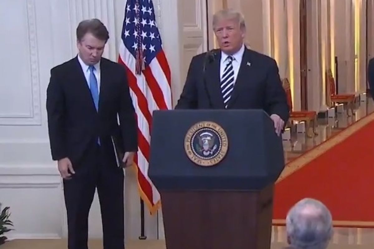 Trump Apologizes To Kavanaugh On Behalf Of 'Nation' Just Like Old Man Apologized To Cheney For Getting Shot In the Face
