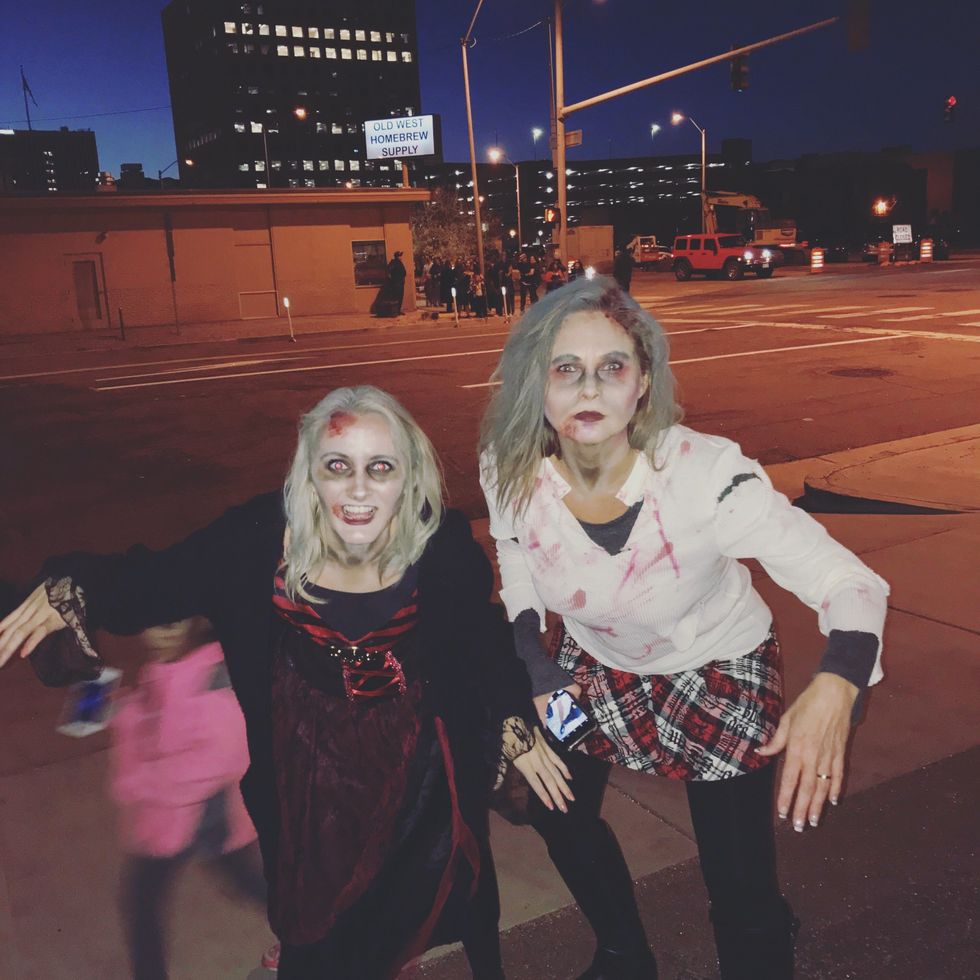My mom and I as zombies