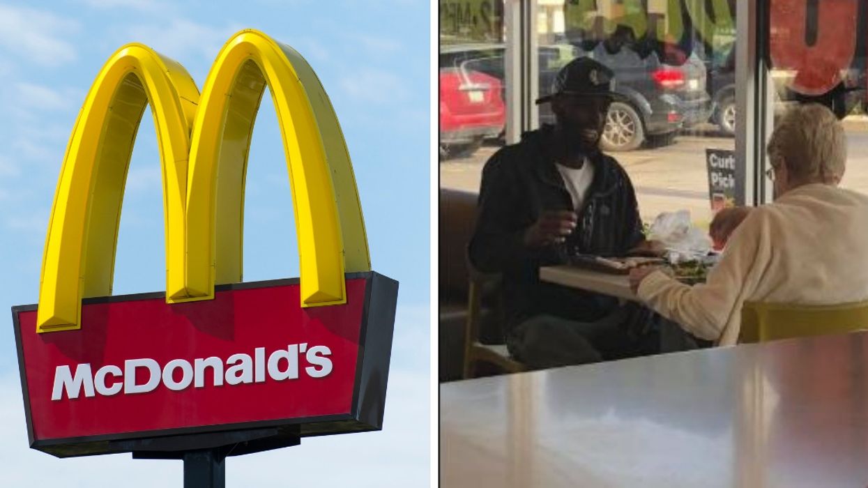 This Photo Of An Elderly Woman Sharing A Meal At McDonald's With Young Stranger Is Giving Us All the Feels