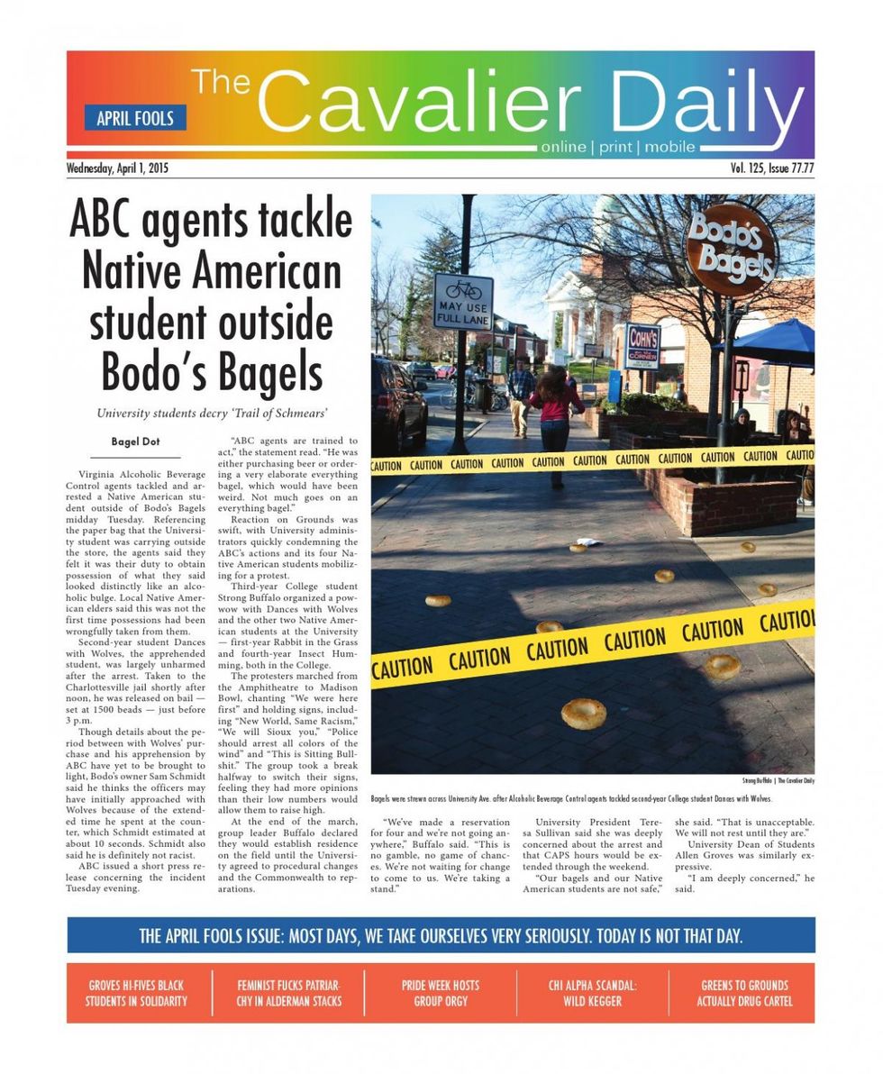 Obnoxiously Racist' UVA Student Newspaper Yanks April Fools' Articles