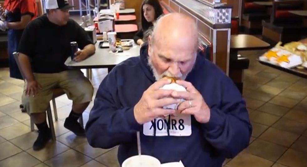 Man Eating a Hamburger After Spending 36 Years in Prison Under Wrongful ...