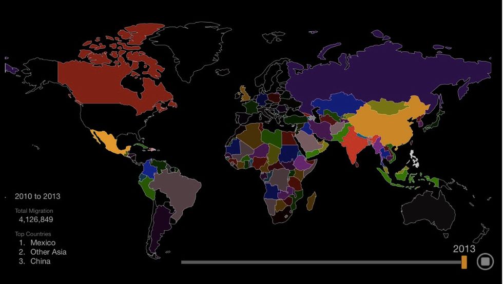 Illuminating Time-Lapse Animation Shows Immigration to the United ...