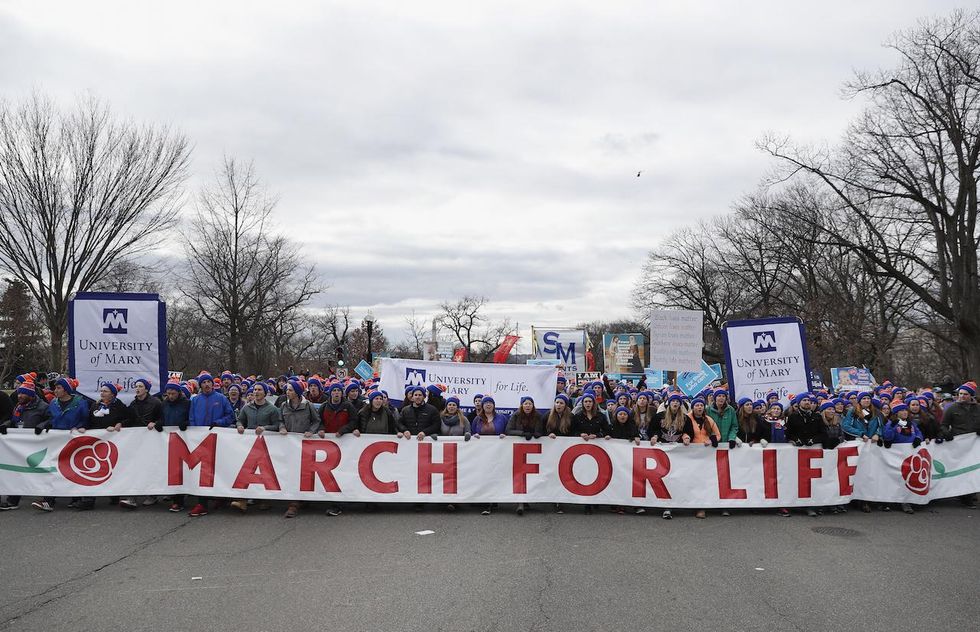 Prolifers celebrate a new day for their cause during the March for