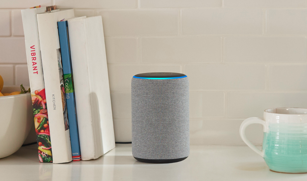 Photo of a second-generation Amazon Echo smart speaker