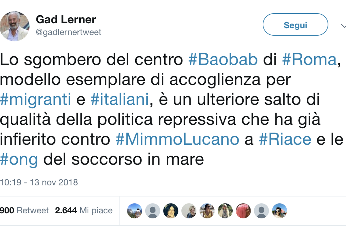 Sinistra in lutto per lo sgombero di Baobab