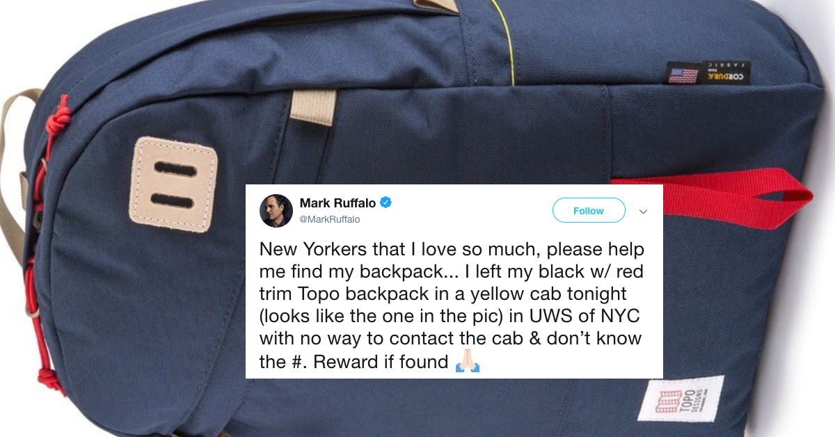 Mark Ruffalo Lost His Bag In An NYC Taxi—And Twitter Had A Lot Of Jokes