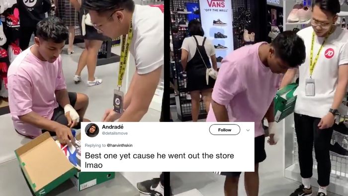 This Store Clerk's Reaction To A Stolen Sneaker Prank Should Earn Him Employee Of The Month