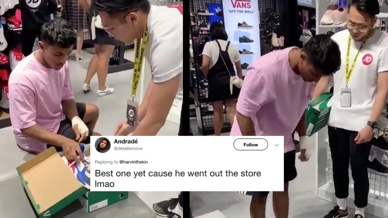 This Store Clerk's Reaction To A Stolen Sneaker Prank Should Earn Him Employee Of The Month