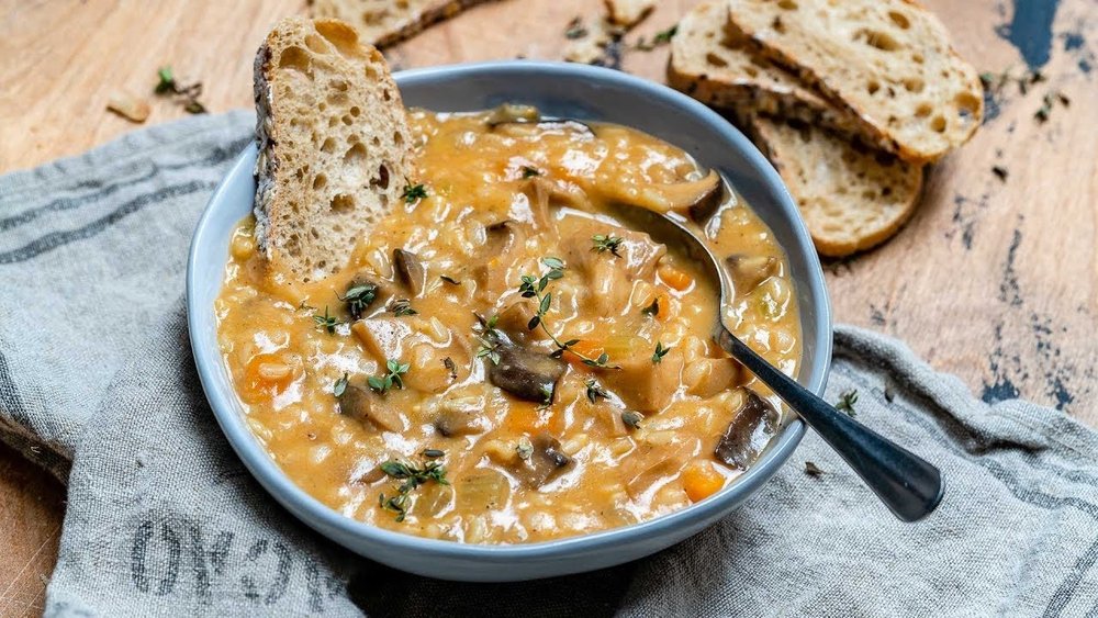 Vegan Rice Mushroom Soup Recipe