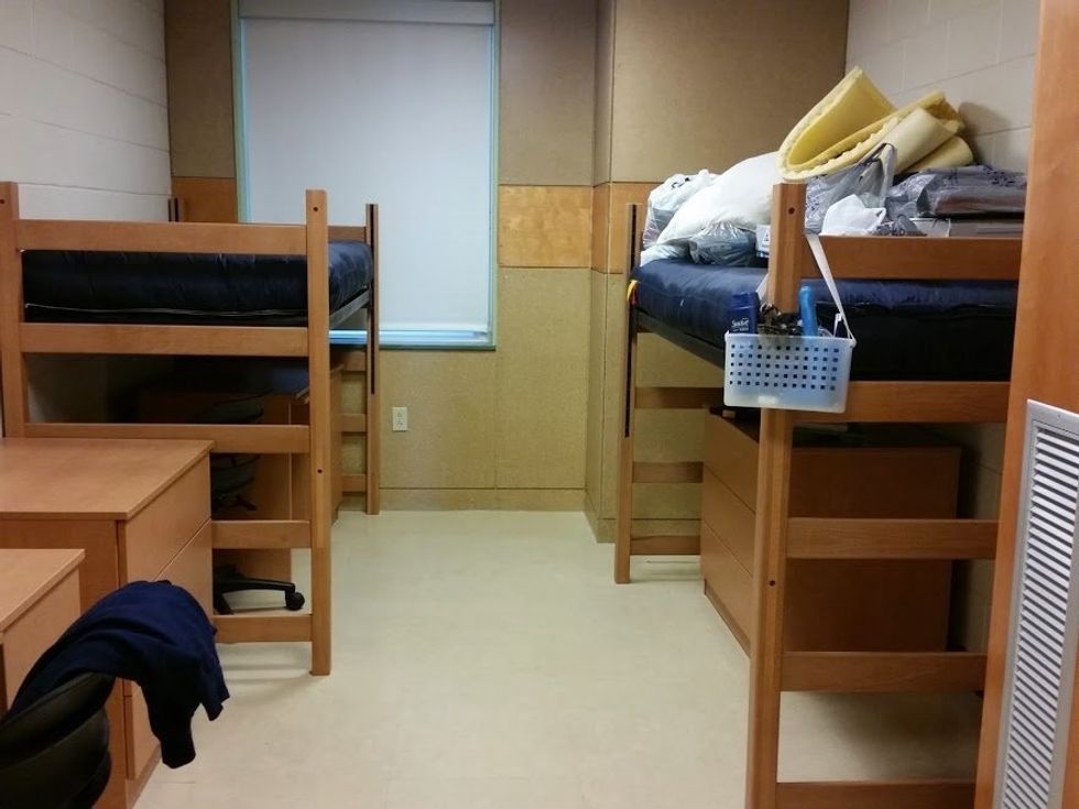 empty college dorm room