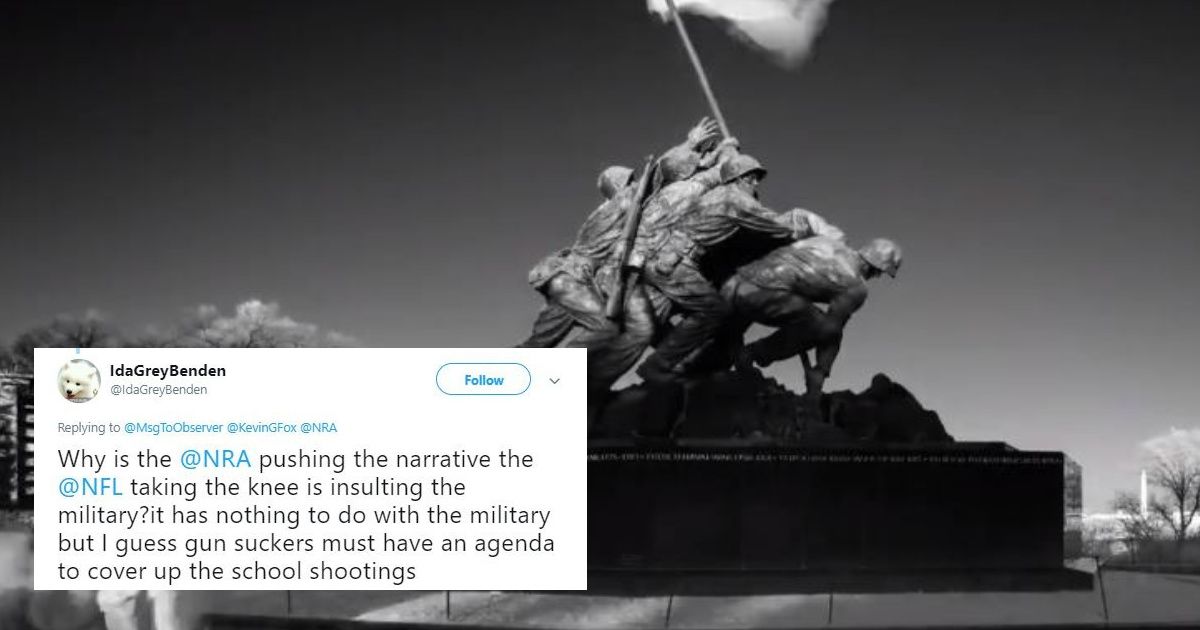 Military Vet Has Epic Response To NRA Tweet Shaming People Who Kneel During The National Anthem 🔥