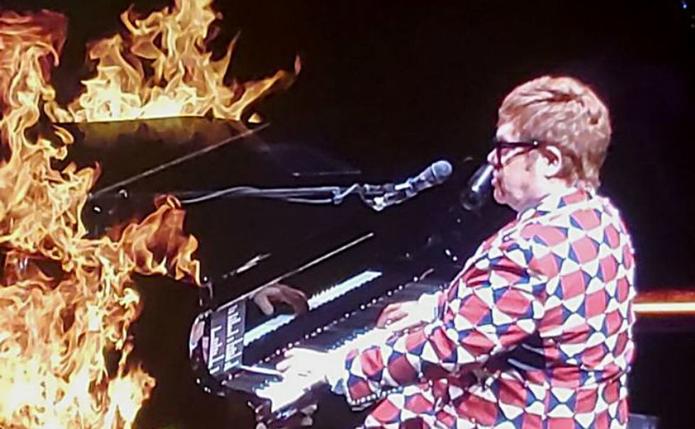 Coolest Dad and Child Costume: Elton John and Piano