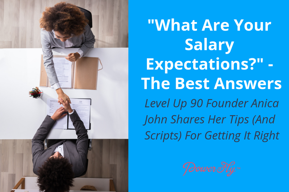 Women being asked "What are your salary expectations?" during an interview