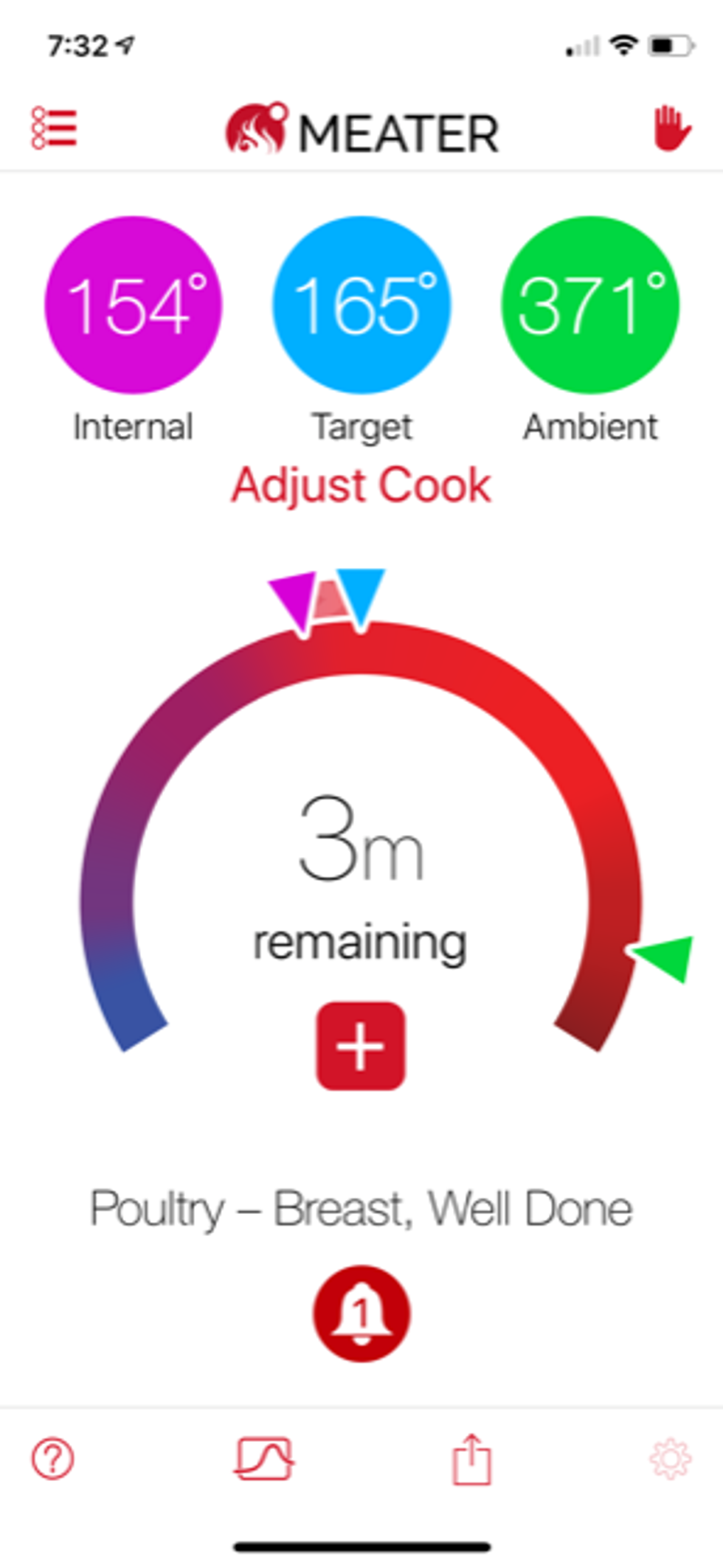 a screenshot of meater app