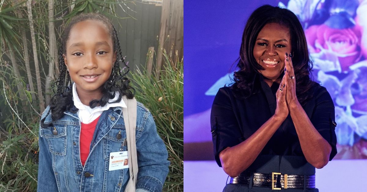 8-Year-Old Girl Dresses As College-Aged Michelle Obama For School—And Absolutely Nails It ❤️