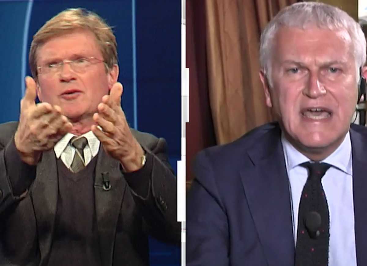 Il tedesco Udo Gumpel prova a zittire Maurizio Belpietro a Cartabianca