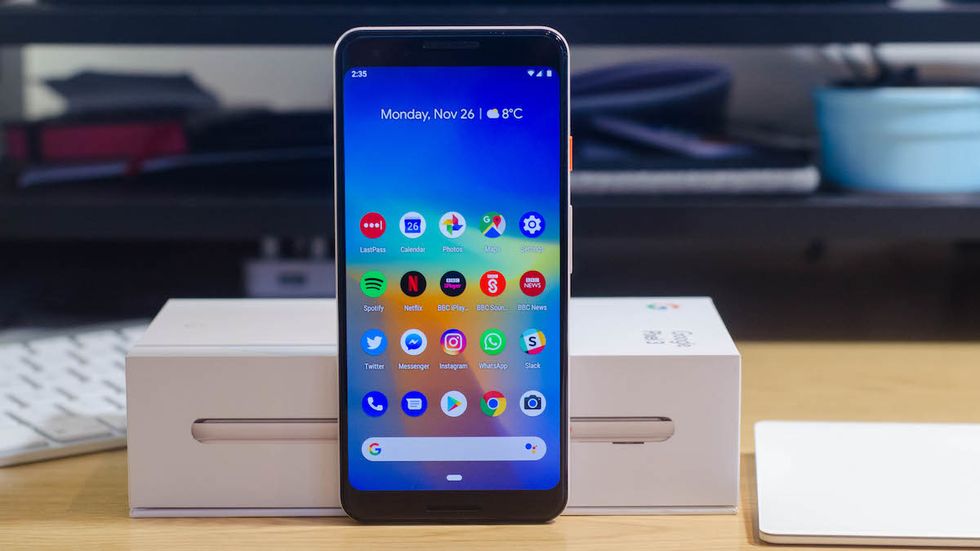 Picture of Google Pixel 3 smartphone outside of the box.