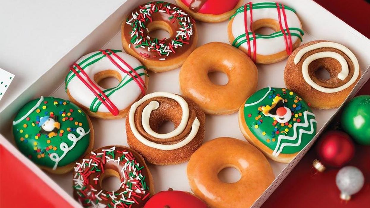 You can now eat donuts that look like ugly Christmas sweaters at Krispy Kreme
