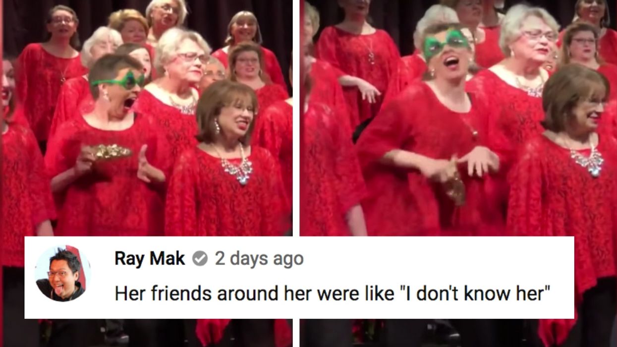 Woman Showcases Hilarious Dance Moves During Christmas Choir Performance