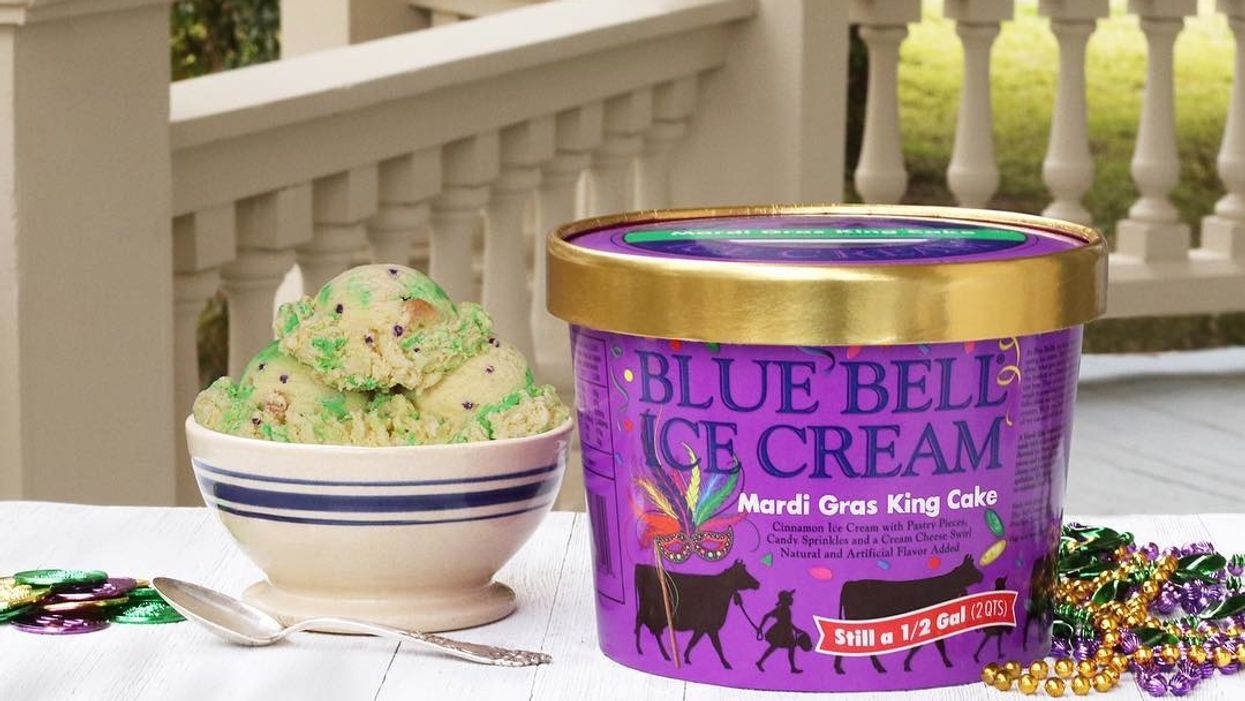 Blue Bell's King Cake ice cream is available nationwide so everyone can know what Mardi Gras tastes like