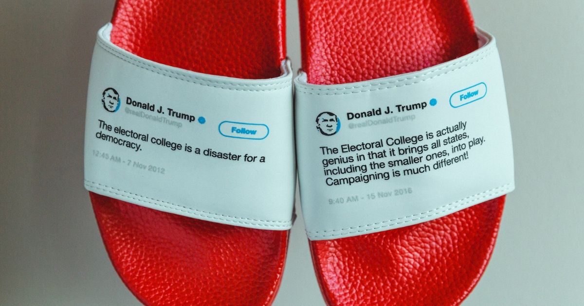 Guy Makes Actual Flip-Flops Out Of Trump's Flip-Flopping Tweets 🔥