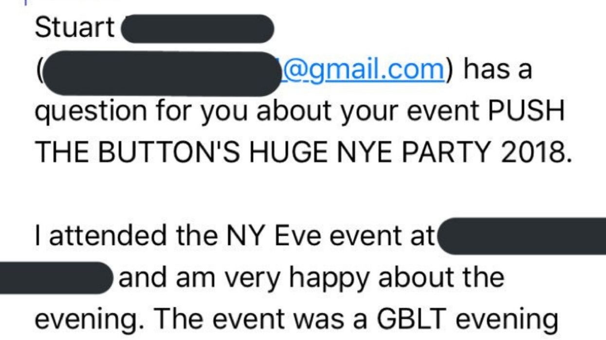 Guy Demands Refund For LGBT+ New Year's Eve Event After It's 'Ruined' By Seeing Two Men Kissing