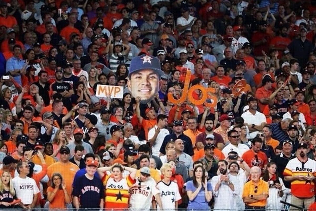 Astros fans at a playoff game