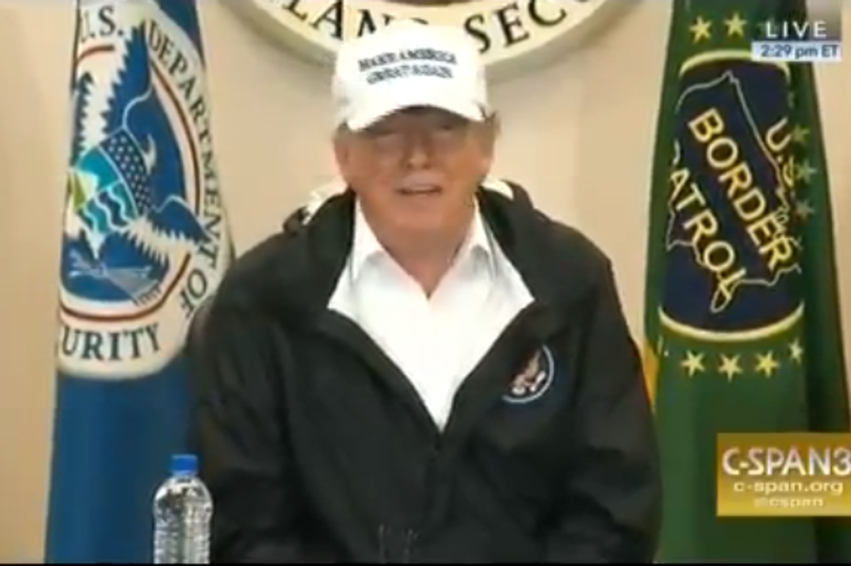 President Good Brain At The Border Having Wall-Gasms About Wheels Again