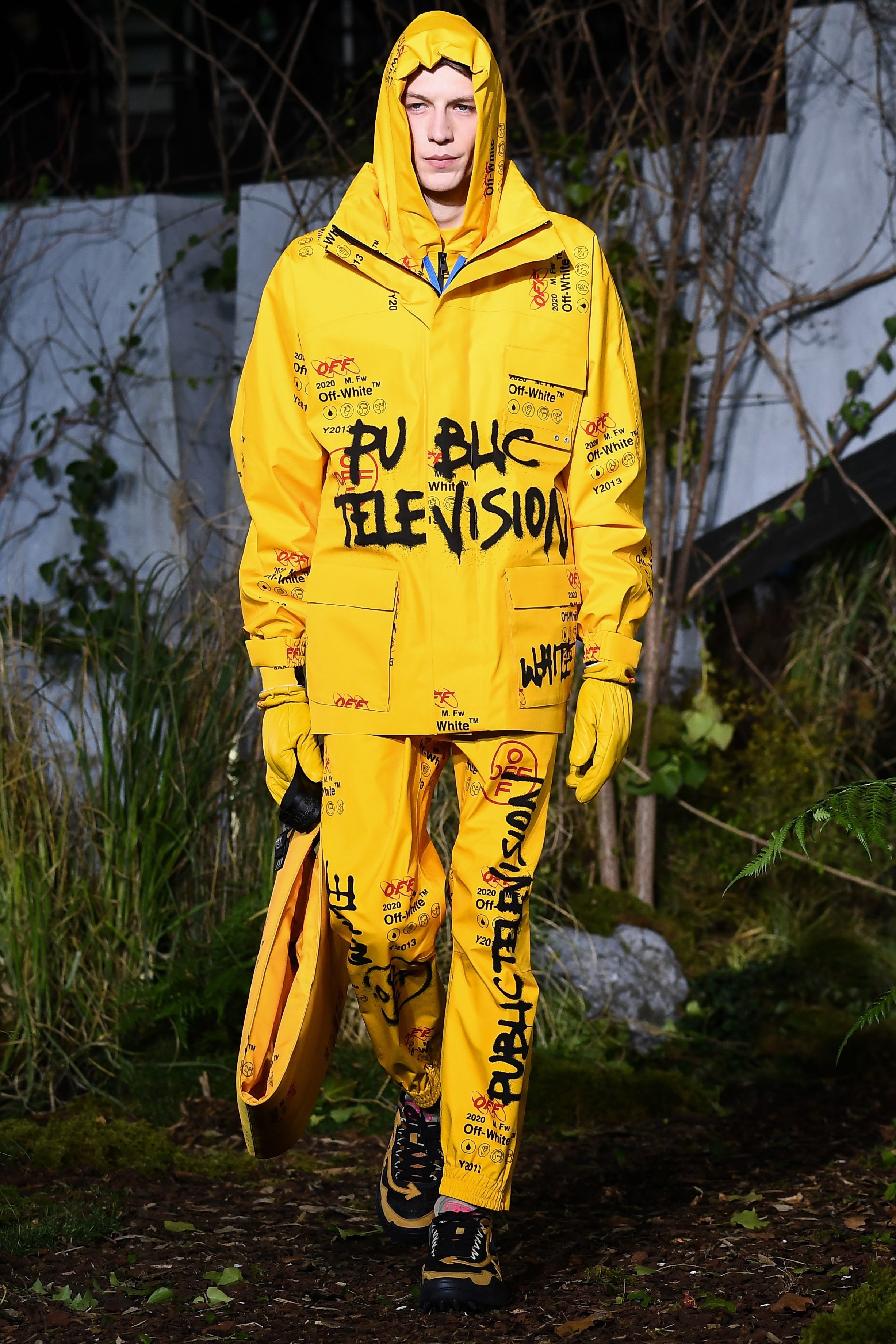 off white public television jacket