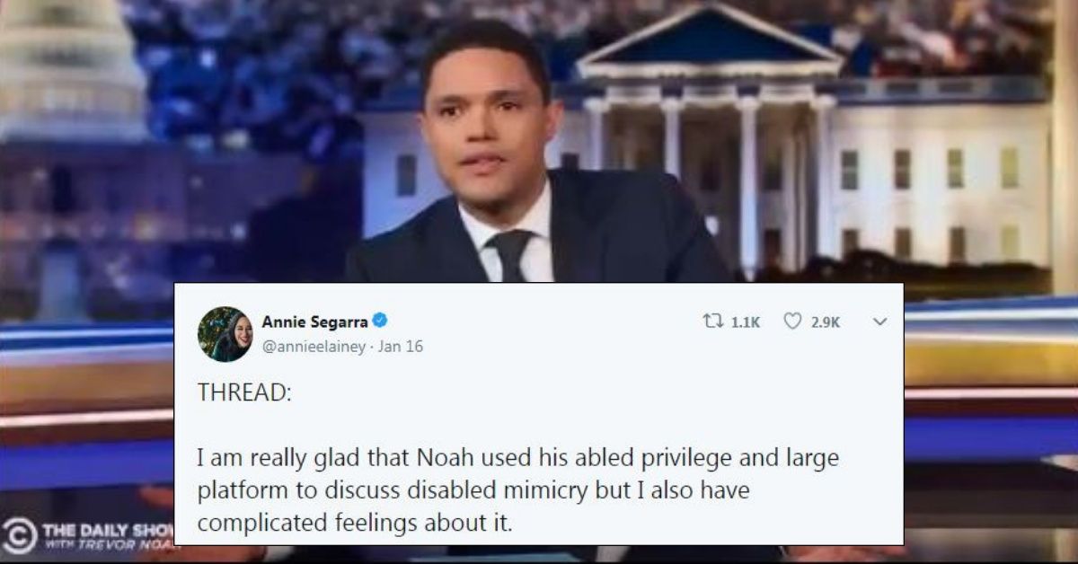 Disabled Activist Posts Powerful Thread About Why Trevor Noah's Speech About Representation In Hollywood Is So Important—And Troubling