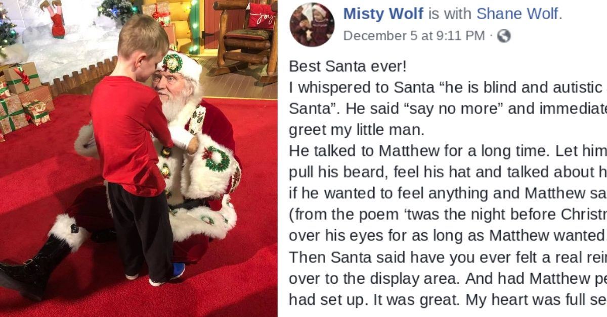 This Kind-Hearted Santa Made A Blind, Autistic Boy's Christmas Dreams Come True--And Now We're Crying ðŸ˜­