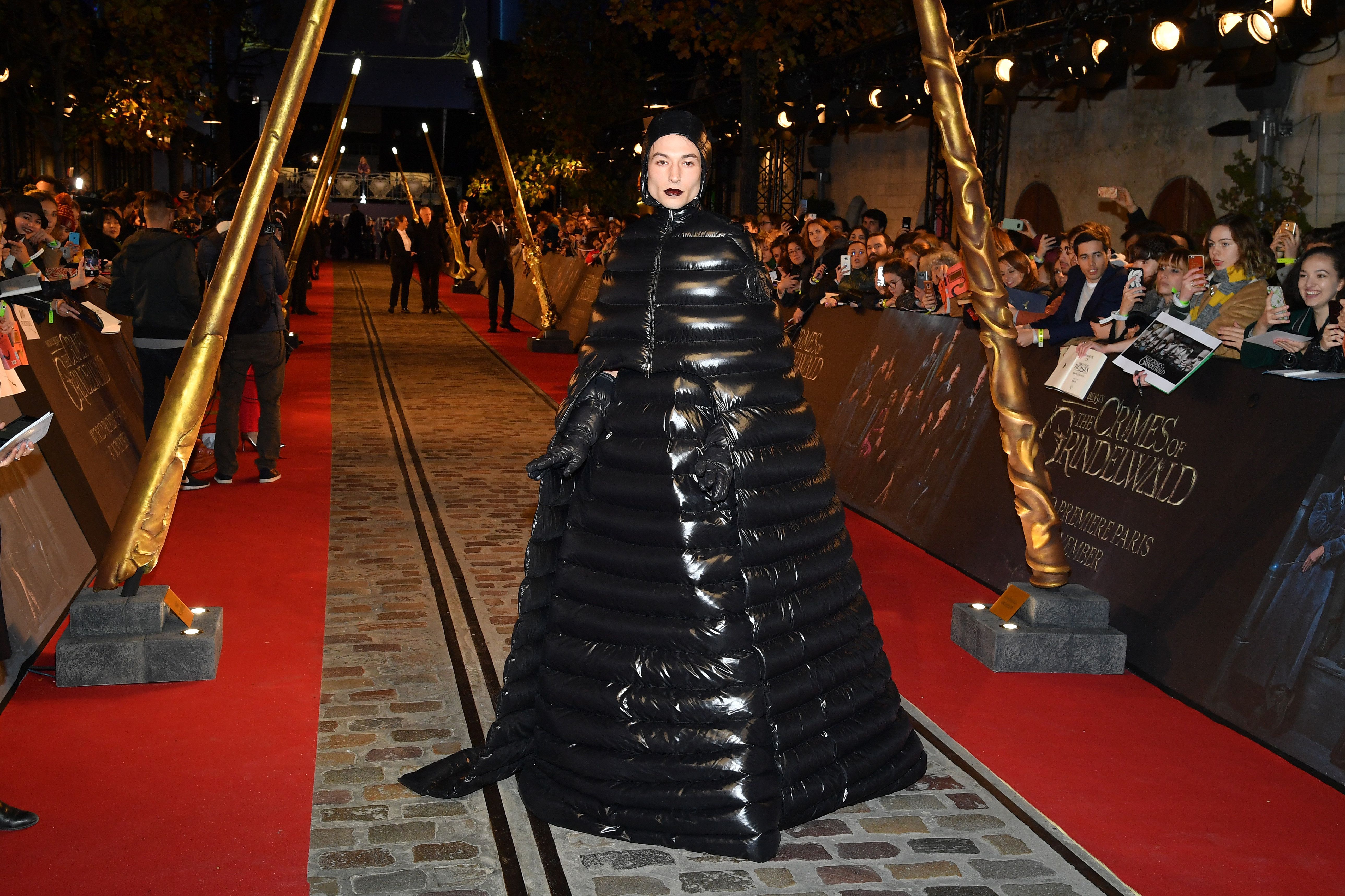 Ezra miller on sale moncler coat