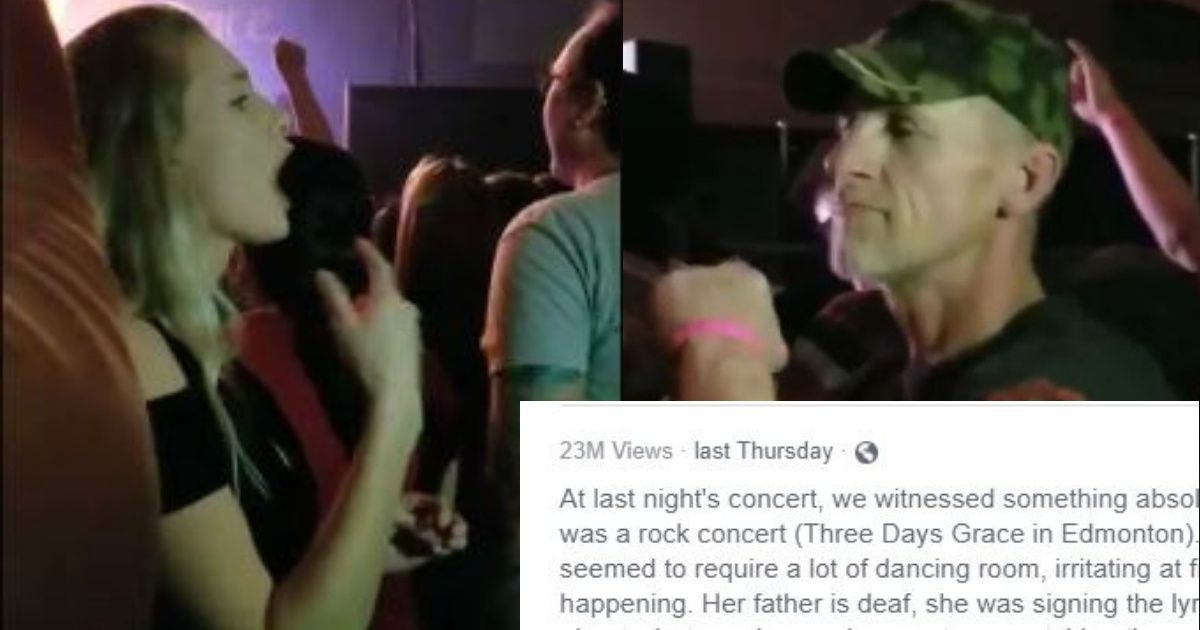 Daughter Goes Viral After Being Caught On Video Signing Song For Her Deaf Father At Rock Concert