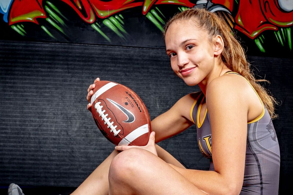 Brianna Jones plays football, wrestles way to scholarship