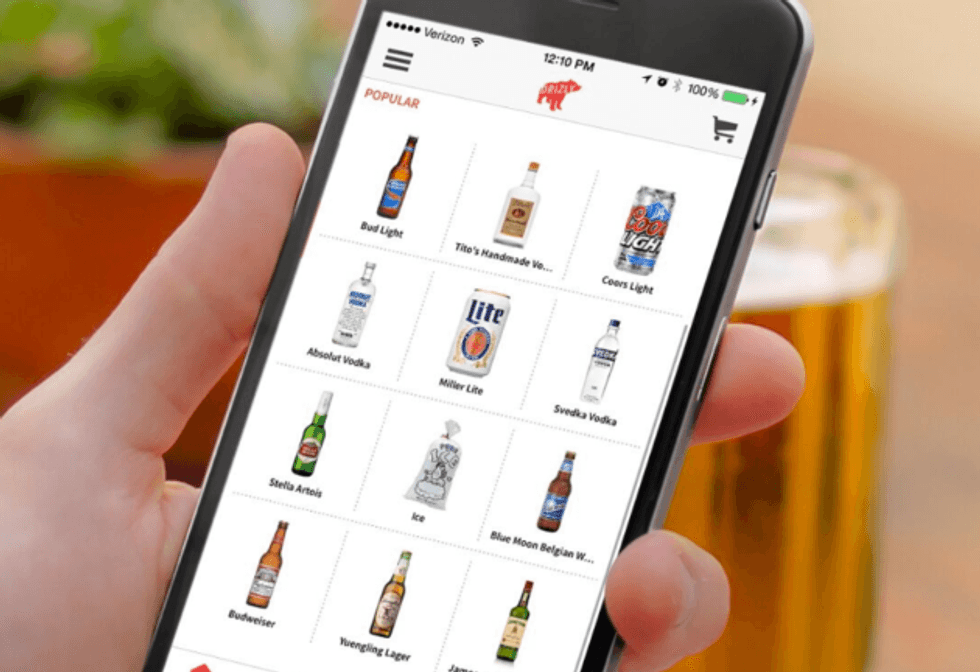 a photo of smartphone with Drizly app