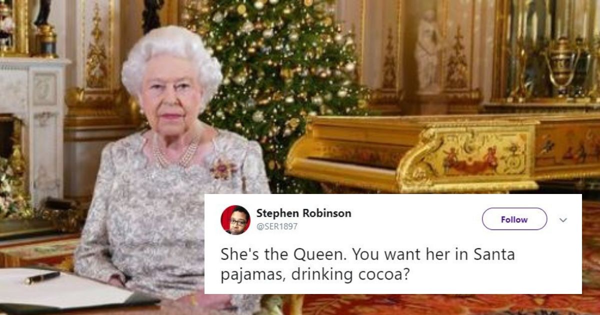 The Queen's Christmas Day Speech Was Upstaged By An Ornate Gold Piano Behind Her 😮