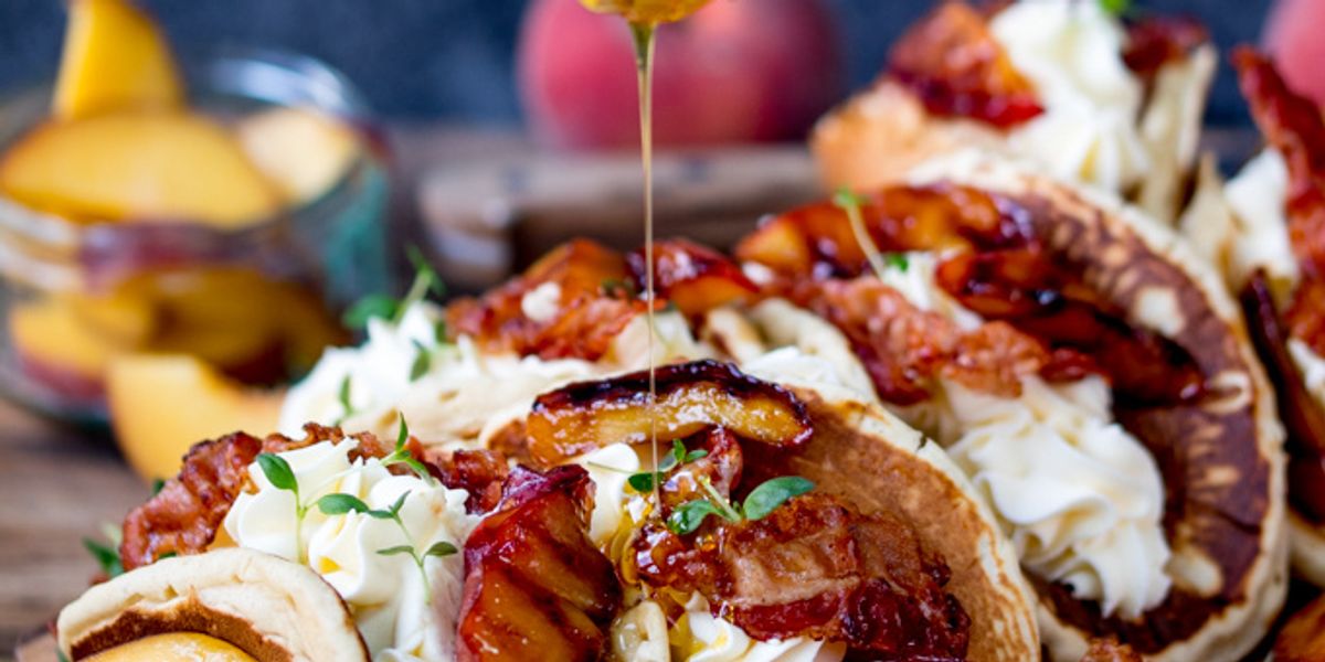 Pancake tacos with peaches and pancetta My Recipe Magic