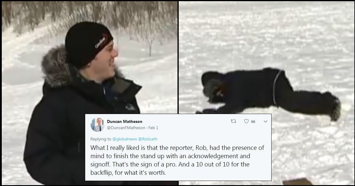 Viral Video Of Reporter Who Did A Flip After Getting Hit By A Snow Toboggan Still Impresses 11 Years Later