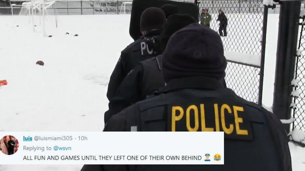 Police Engage In Snowball Fight With A Bunch Of Local 'Hostiles' In Heartwarming Viral Video