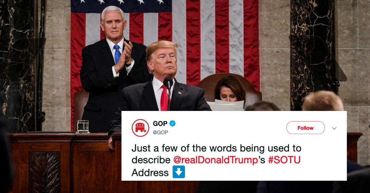 Critics Are Adding Their Own List Of Adjectives To The RNC's Glowing List To Describe Trump's SOTU Speech