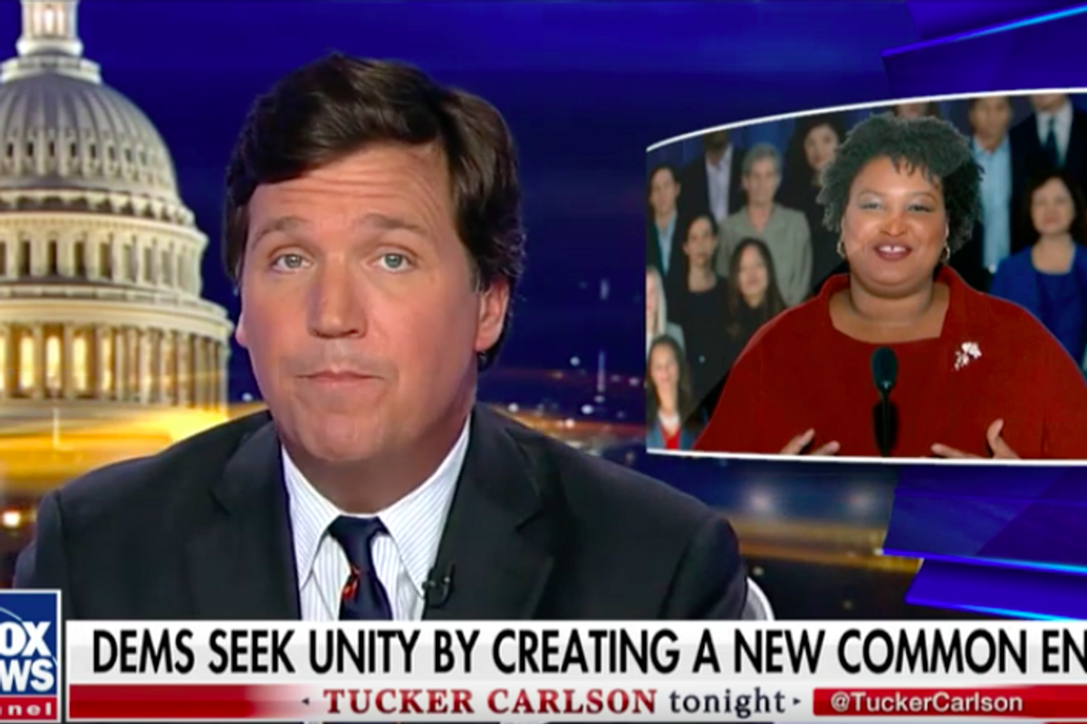Tucker Carlson JUST ASKING Why Stacey Abrams Wants To Enslave All The White Men?