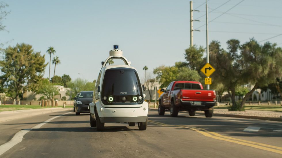 Nuro R1 electric, autonomous food delivery vehicle