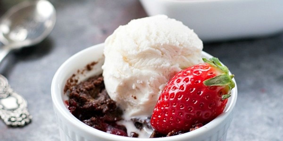 3Ingredient Strawberry Chocolate Dump Cake for Two My Recipe Magic