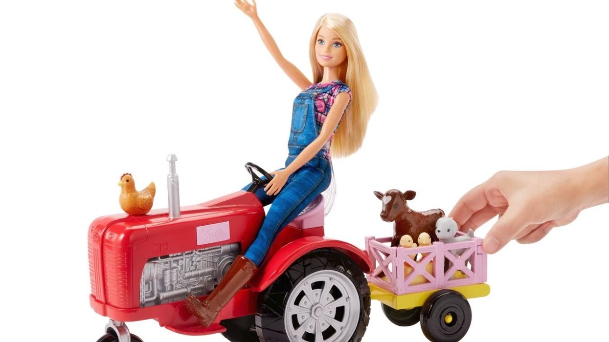 Barbie is now a farmer, complete with a tractor and chickens