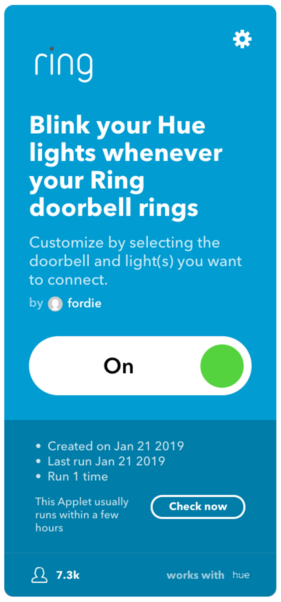 Ring hot sale camera ifttt