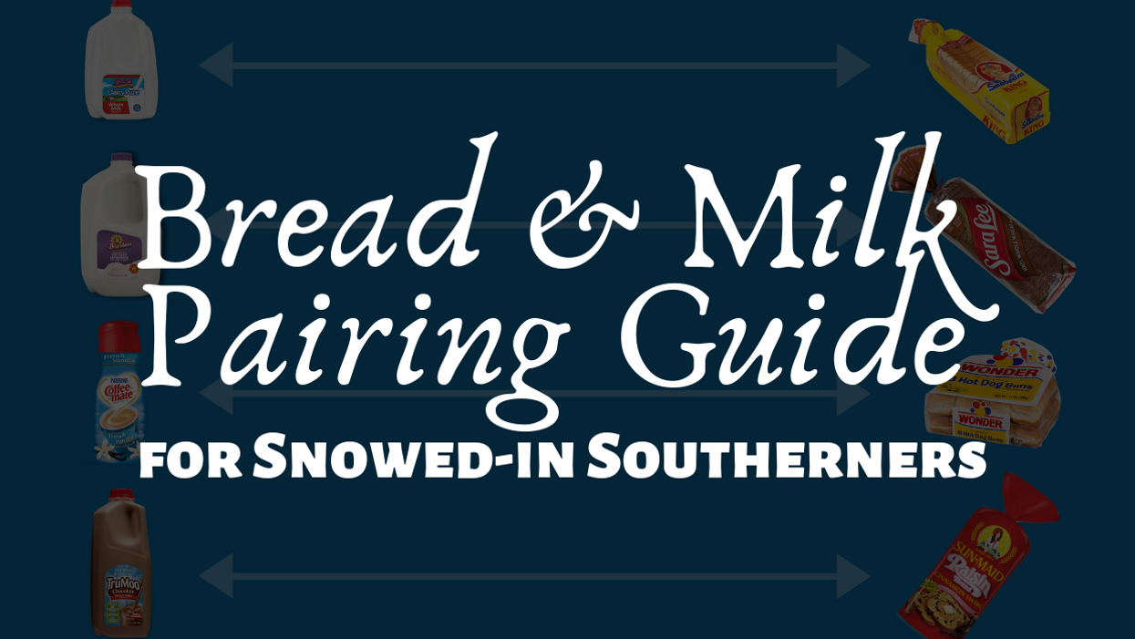 The ultimate bread & milk pairing guide for snowed-in Southerners